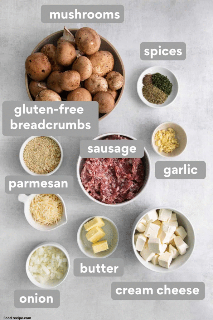 Easy Gluten Free Stuffed Mushrooms Cheesy Party ingredients