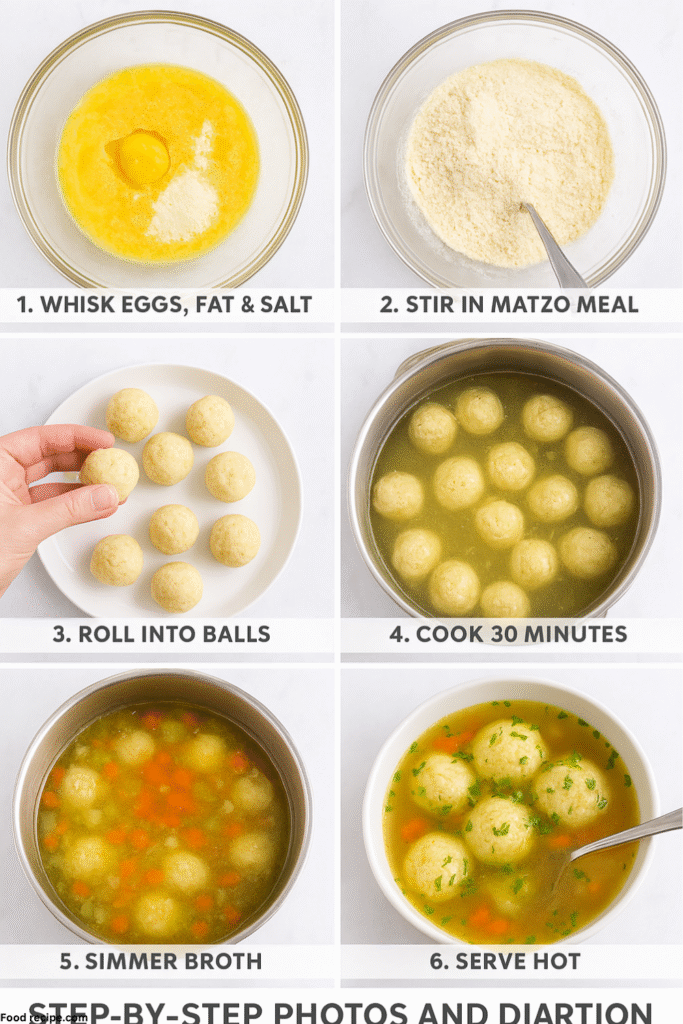 Quick and Easy Gluten Free Matzo Ball Soup preparation