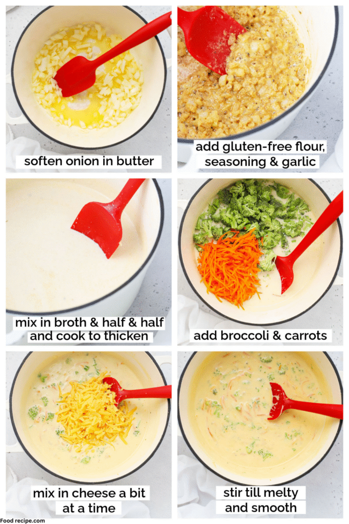 Creamy Gluten Free Broccoli Cheddar Soup ingredients
