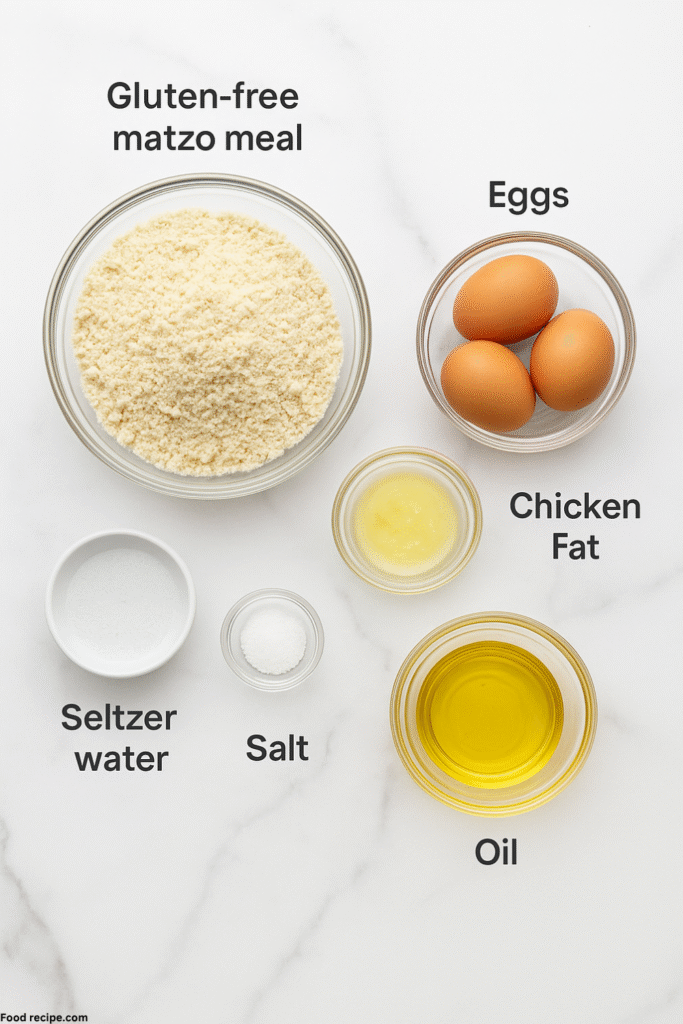 Quick and Easy Gluten Free Matzo Ball Soup ingredients