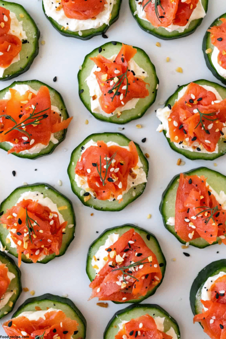 Easy Gluten Free Smoked Salmon Cucumber Bites