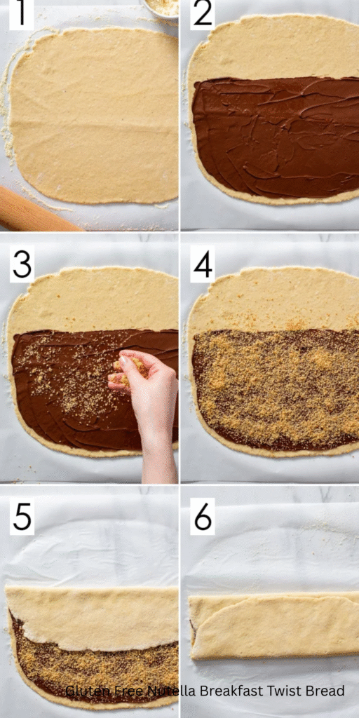 Gluten Free Nutella Breakfast Twist Bread preparation