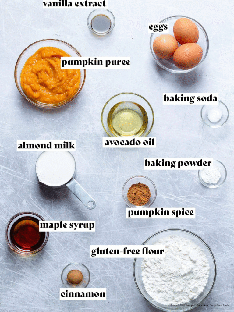Gluten Free Pumpkin Pancakes ingredients