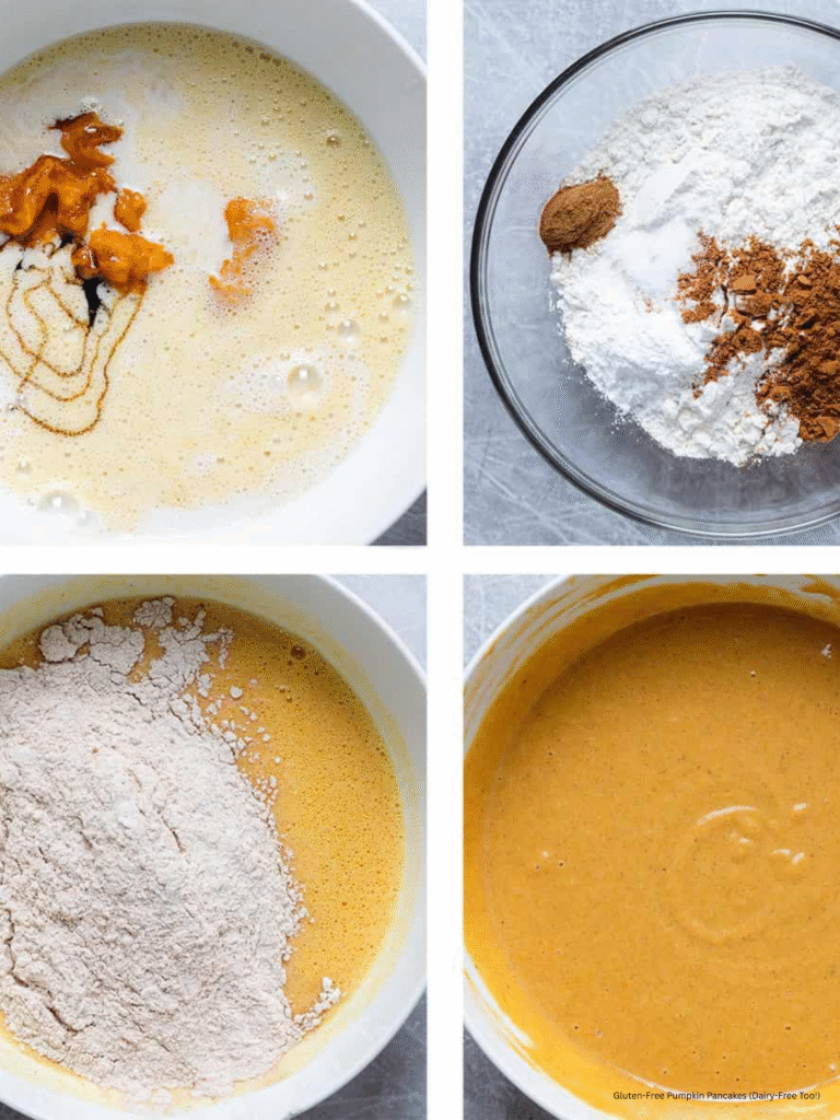 Gluten Free Pumpkin Pancakes preparation