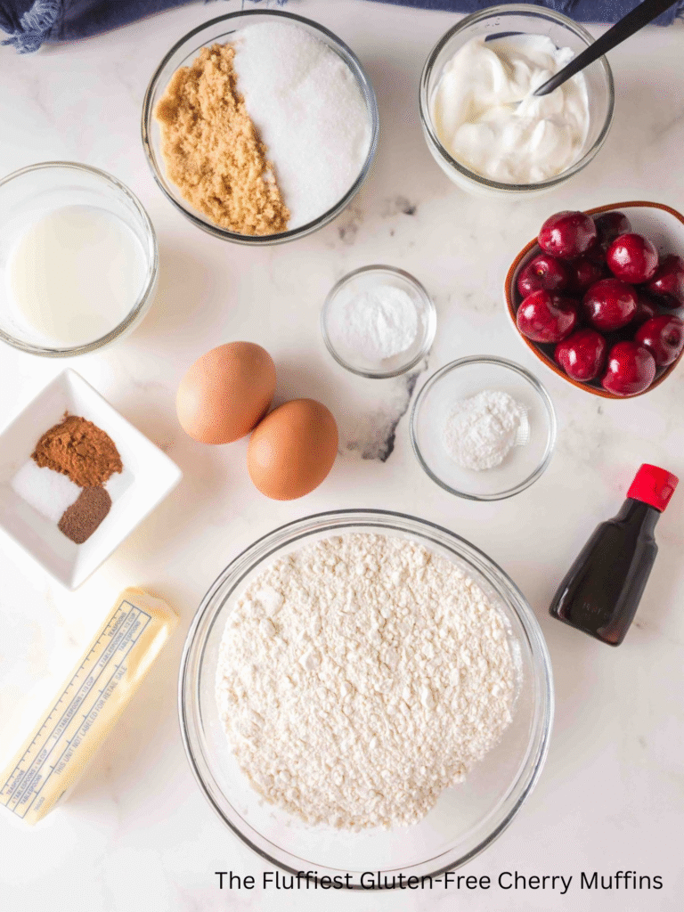 Gluten free cherry muffins ingredients