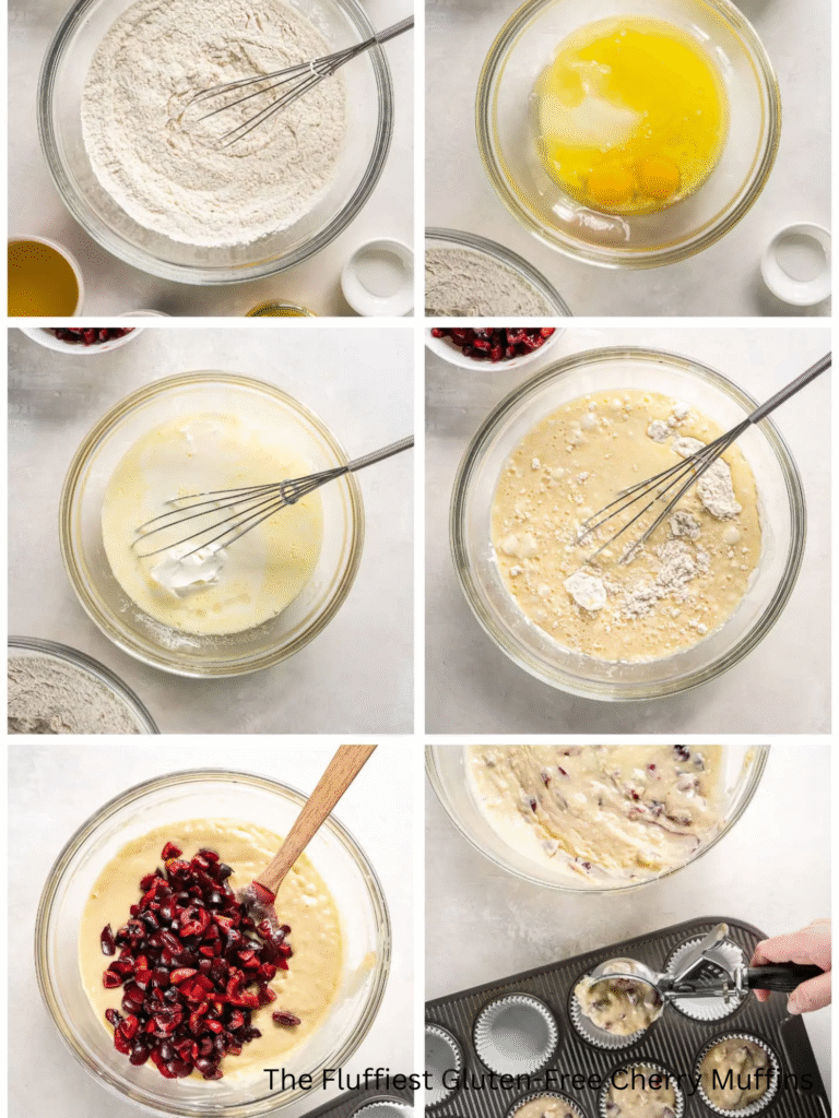 Gluten free cherry Muffin preparation