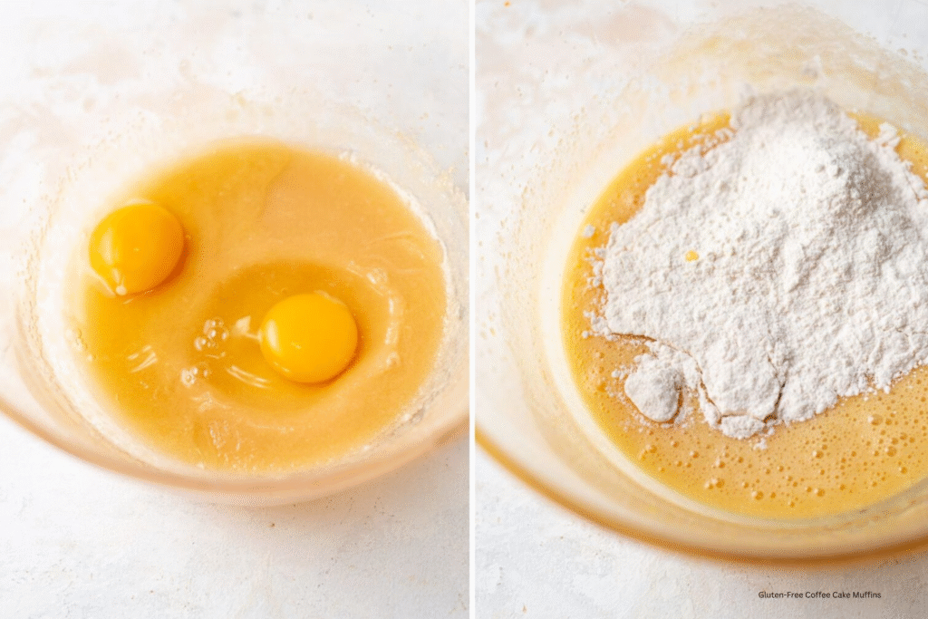 Gluten-Free Coffee Cake Muffins prepration