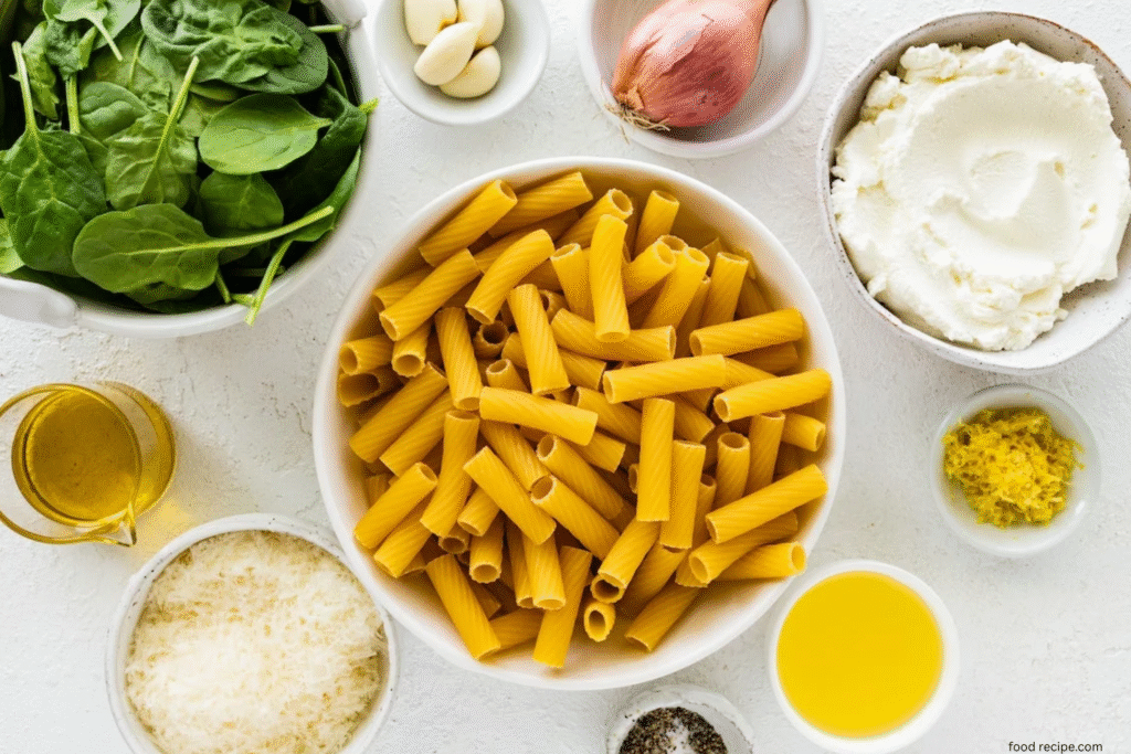 Gluten Free Lemon Ricotta Pasta ingredients
