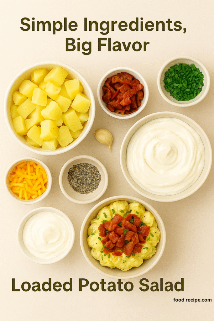 Loaded Potato Salad with Bacon, Cheese, and Fresh Herbs