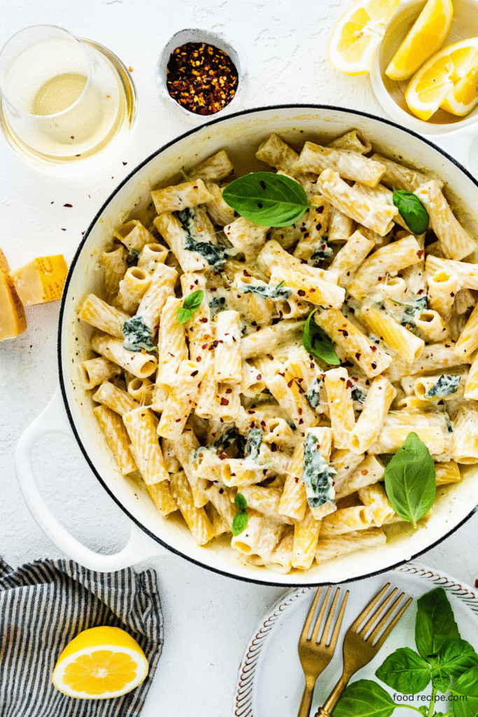 Gluten Free Lemon Ricotta Pasta with Caramelized Shallots