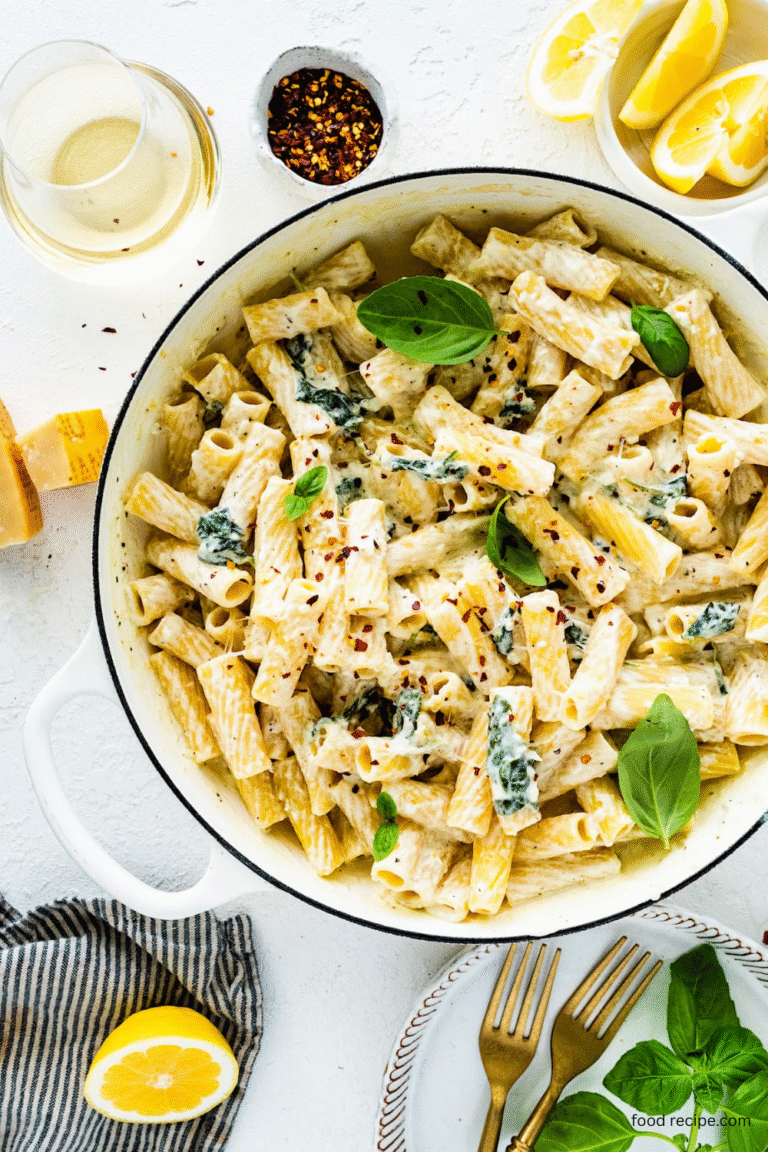 Gluten Free Lemon Ricotta Pasta with Caramelized Shallots