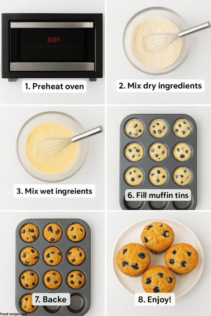 The Fluffiest Gluten Free Blueberry Muffins preparation