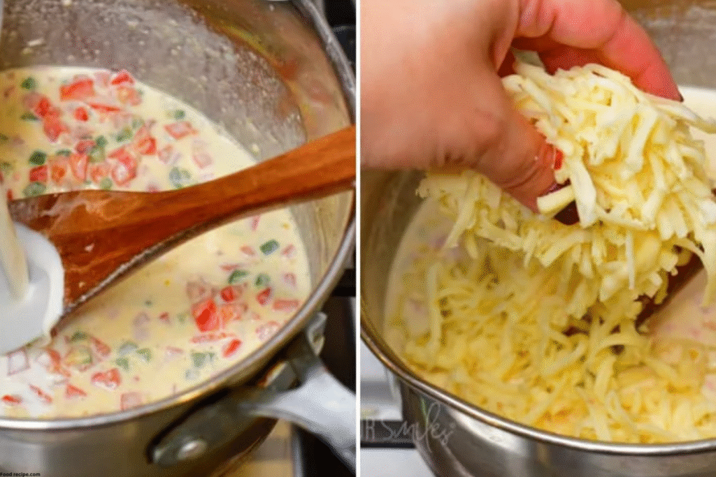 Chorizo Queso Dip preparation