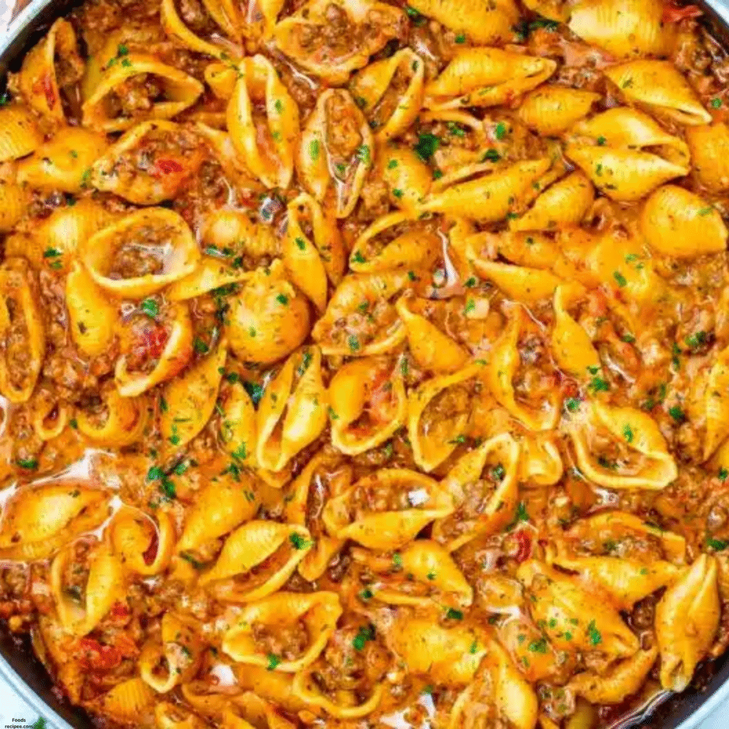 Easy Gluten Free Cheesy Beef and Shells