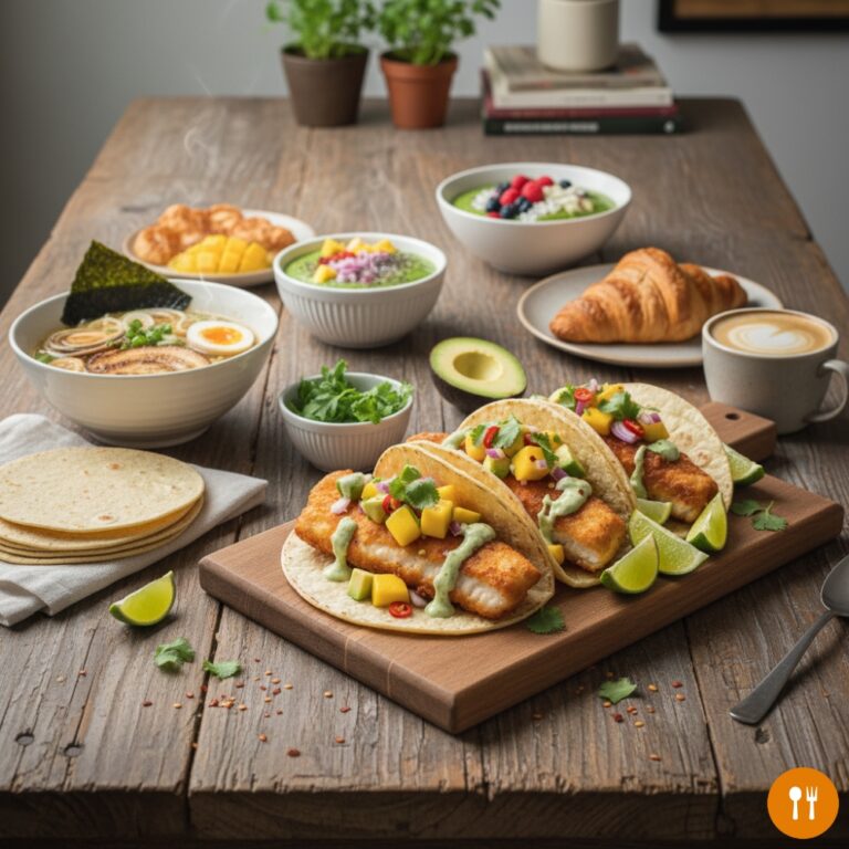 Crispy Gluten Free Fish Tacos with Mango Avocado Salsa | Quick & Easy GF Fish Tacos