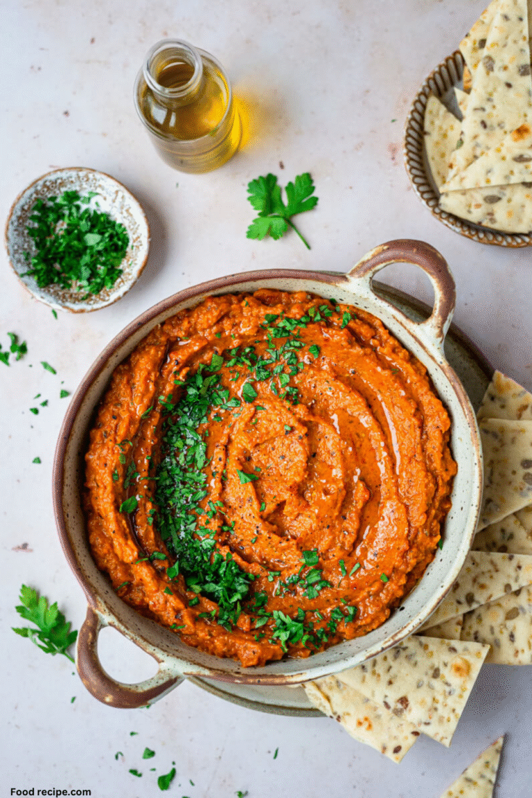 Roasted Eggplant and Red Pepper Dip | Smoky Gluten Free Mediterranean