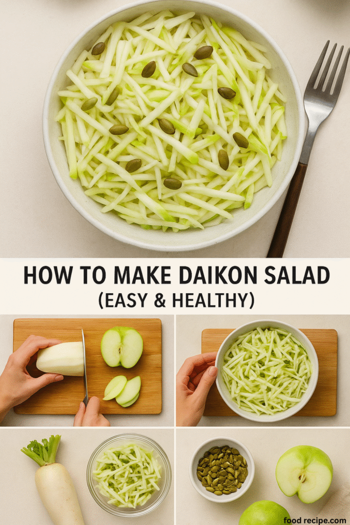 Daikon Salad with Green Apple and Pepitas Step by Step guide