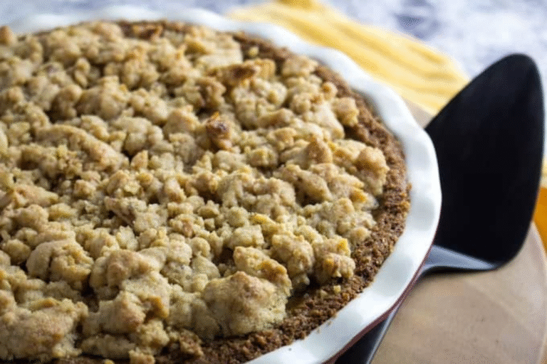 Easy Gluten Free Pumpkin Pie with Streusel Topping | Best Fall Dessert Recipe