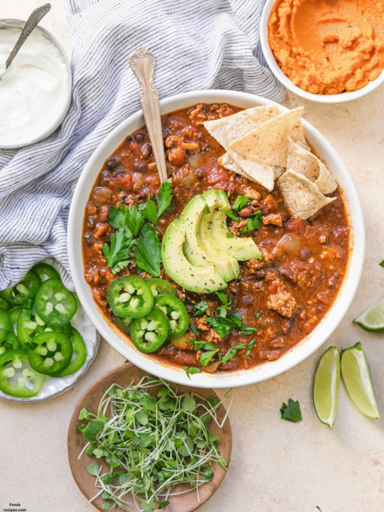 Gluten Free Pumpkin Chili with Turkey | Cozy & Healthy Fall Dinner Recipe