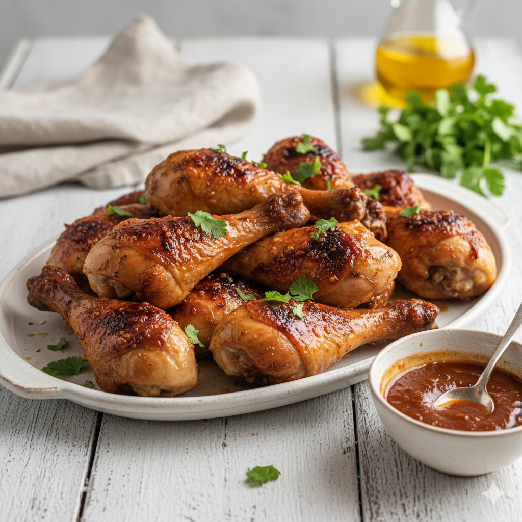 Air Fryer Chicken Legs with Smoky Chipotle Glaze 