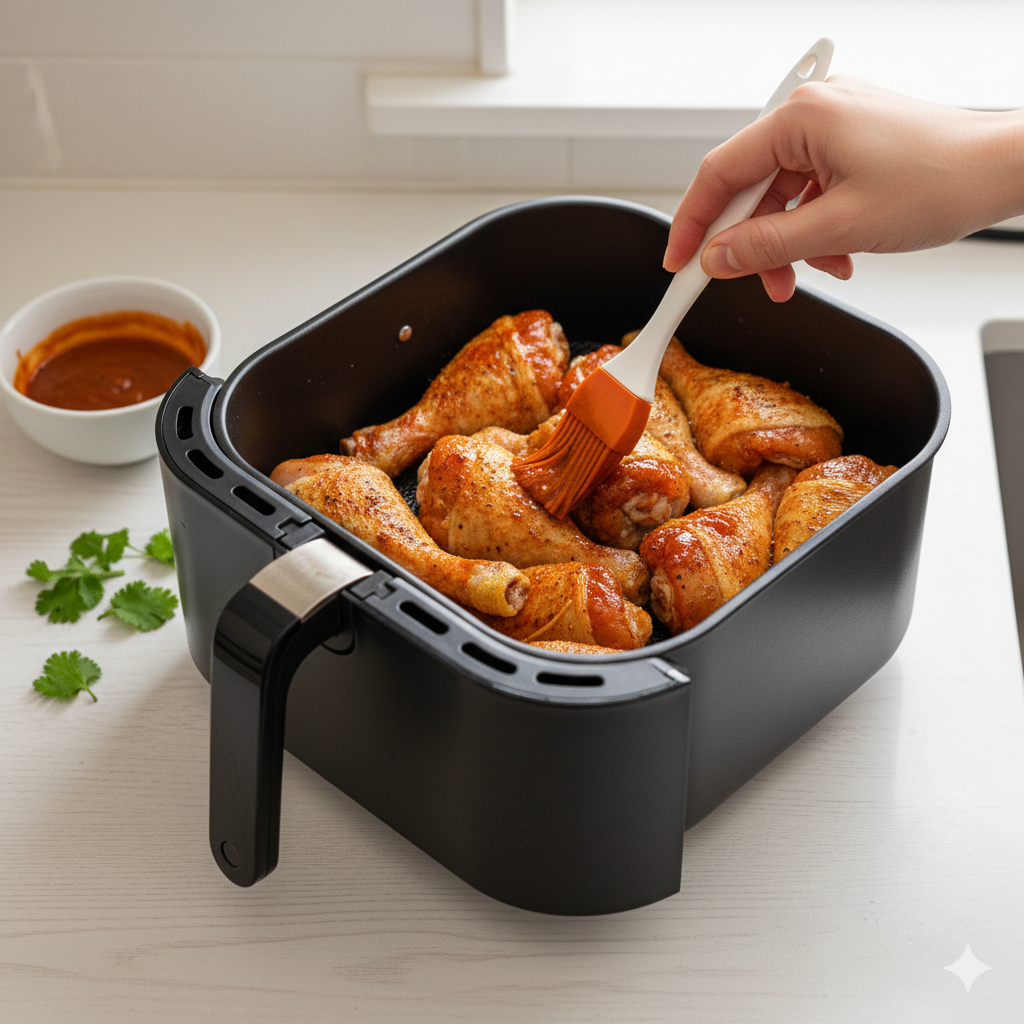 Air Fryer Chicken Legs with Smoky Chipotle Glaze 