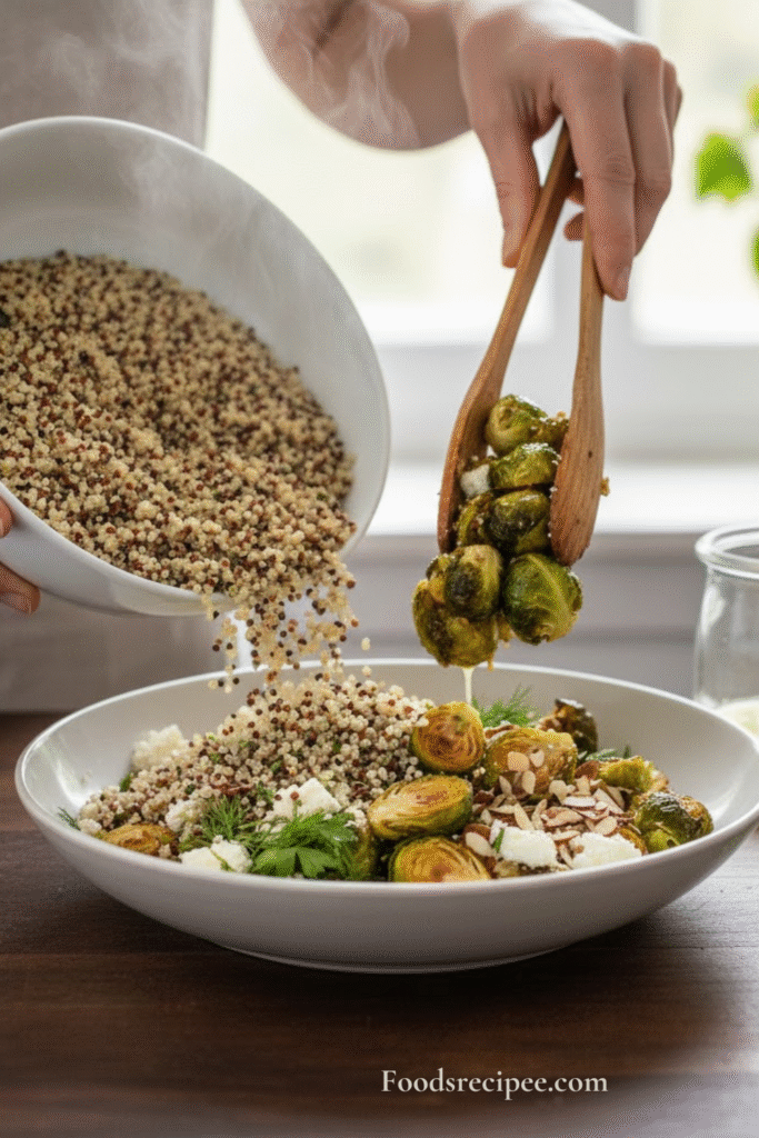 Warm Quinoa & Brussels Sprout Salad 
