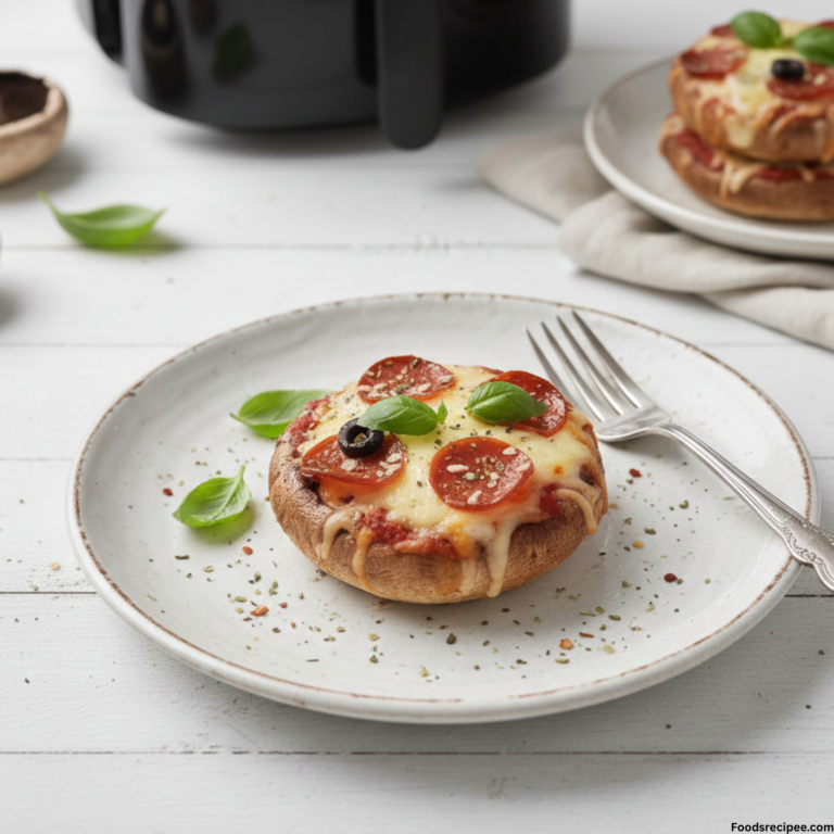 Easy Air Fryer Portobello Pizzas Recipe | Low Carb & Gluten Free