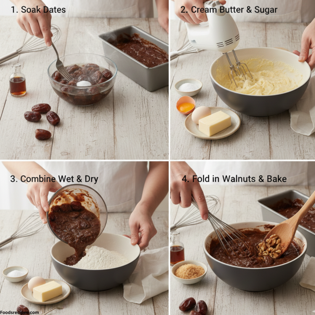 Easy Gluten Free Date Walnut Cake Recipe