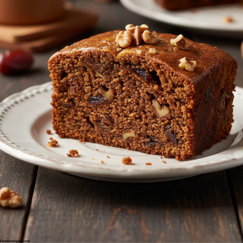Easy Gluten Free Date Walnut Cake Recipe