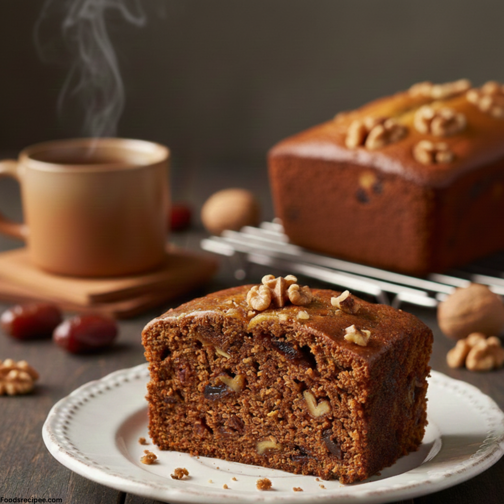 Easy Gluten Free Date Walnut Cake Recipe