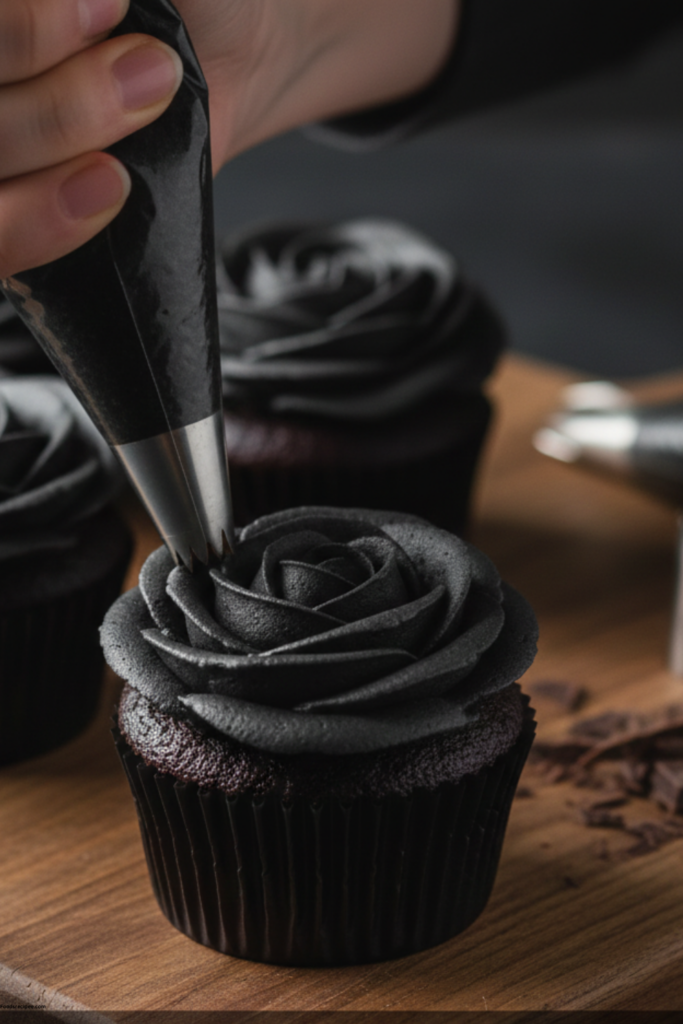 Step by step guide Black Velvet Cupcakes