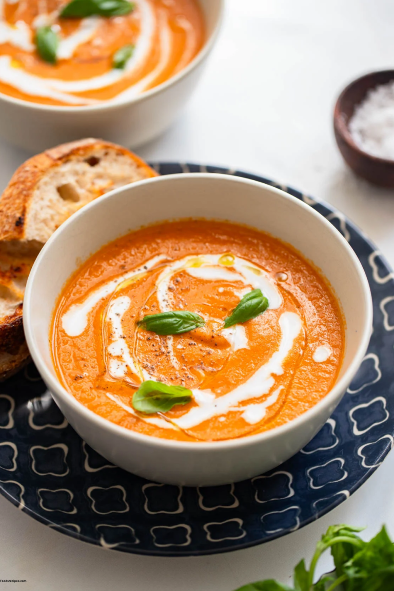 Creamy Gluten Free Roasted Tomato Basil Soup Recipe (Easy & Homemade)