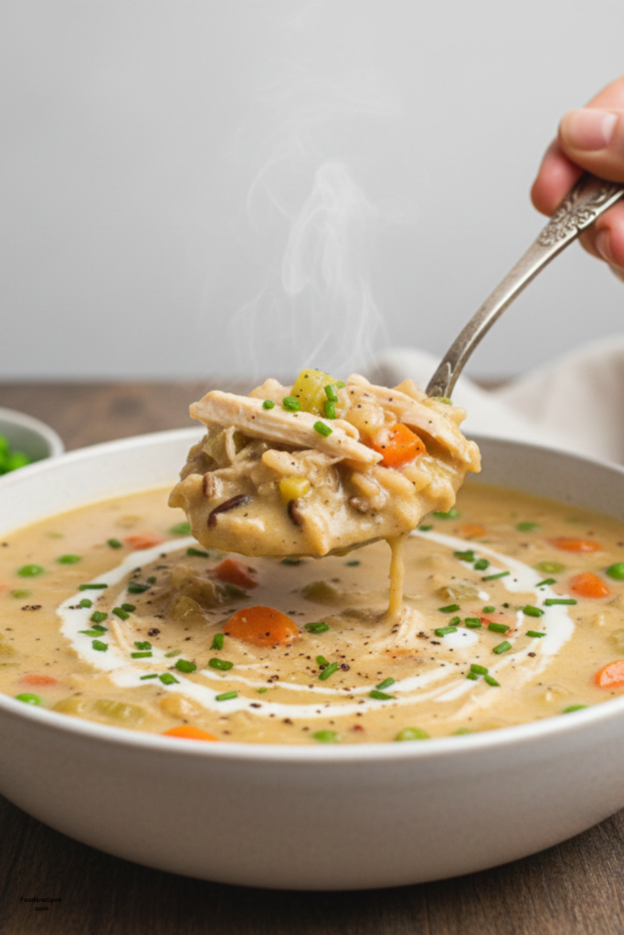 GF Creamy Chicken and Wild Rice Soup (Cozy & Healthy Recipe)