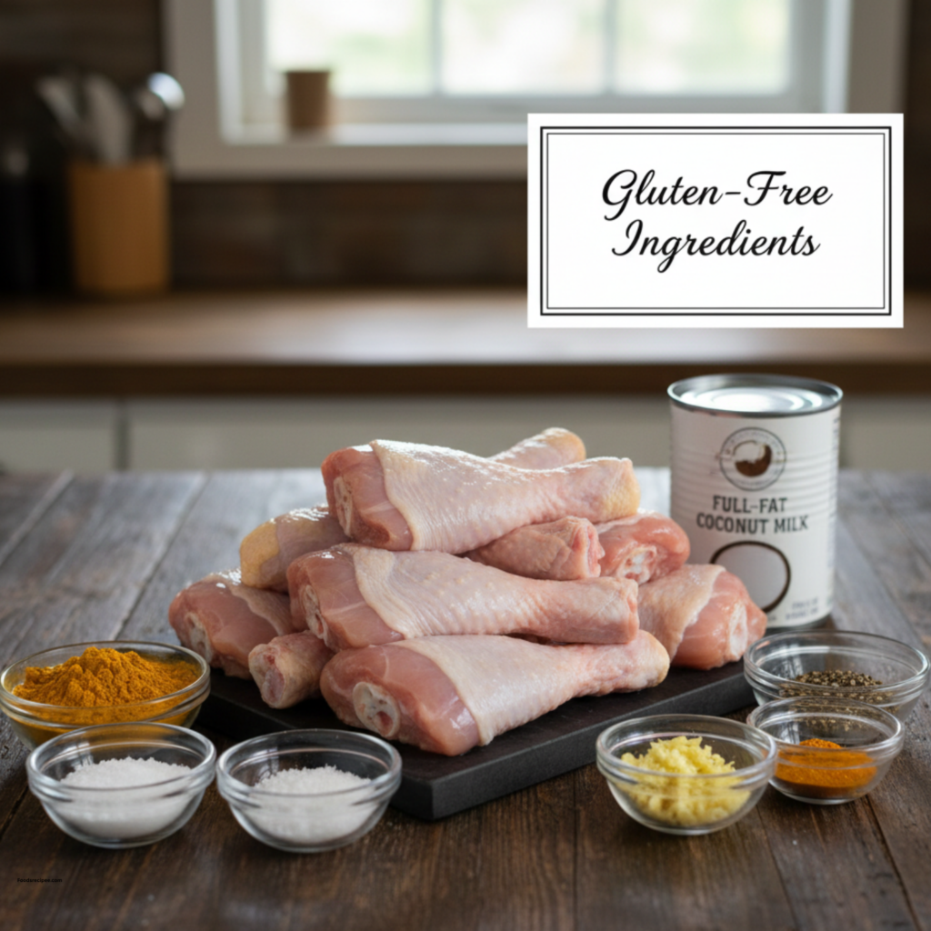 Easy Slow Cooker Curry Chicken Legs (Gluten Free)