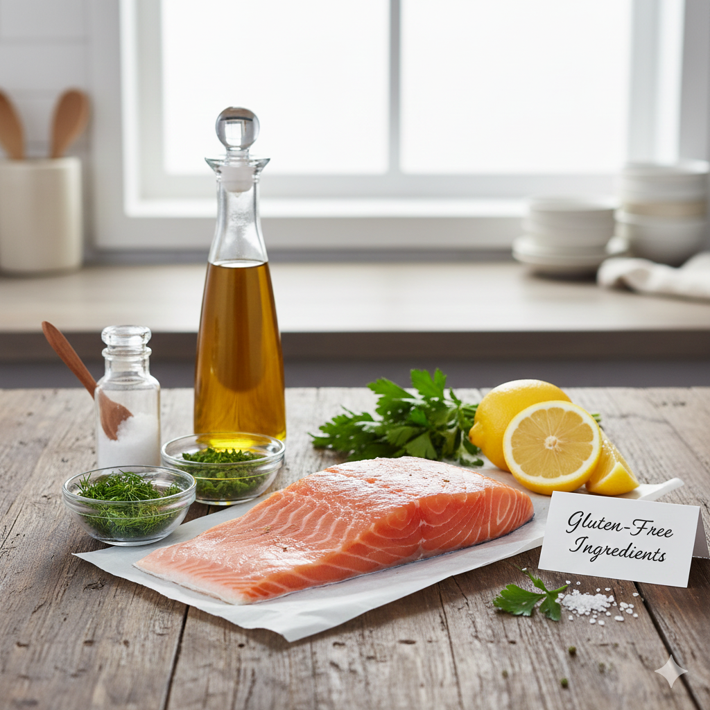 Easy Baked GF Salmon with Herbs